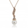 Crystal angel wing with pearl - necklaceNecklaces