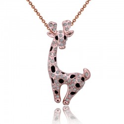 Stainless steel necklace with crystal giraffeNecklaces