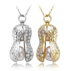 Crystal peanut with pearls - necklaceNecklaces