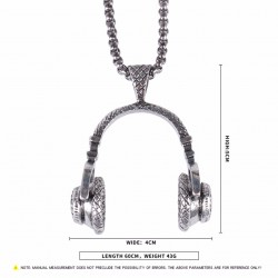 Necklace with headphones - black - gold - silverNecklaces