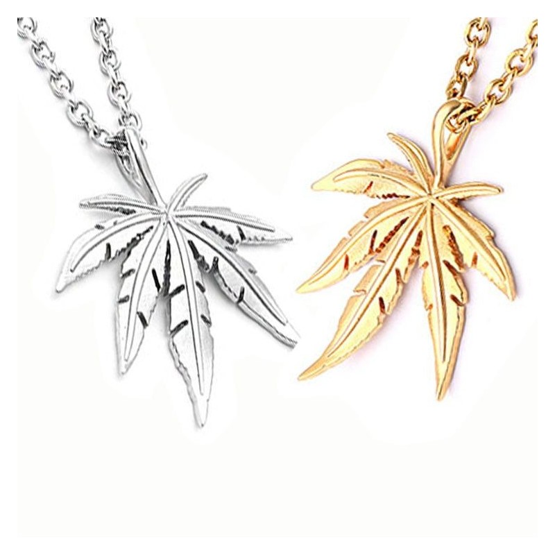Necklace with hemp leaf pendantNecklaces