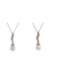 Crystal angel wing with pearl - necklaceNecklaces