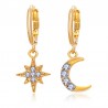 Crystal star & moon - gold earringsEarrings