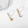 Crystal star & moon - gold earringsEarrings