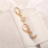 Crystal star & moon - gold earringsEarrings