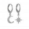 Crystal moon & star - gold & silver earringsEarrings