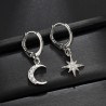 Crystal moon & star - gold & silver earringsEarrings