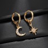 Crystal moon & star - gold & silver earringsEarrings