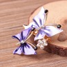 Double butterflies - crystal elegant broochBrooches