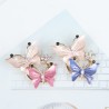 Double butterflies & flower - crystal broochBrooches