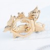 Double butterflies & flower - crystal broochBrooches