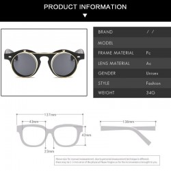retro round steam punk flip up sunglasses - vintage classic double flip sun glassesSunglasses