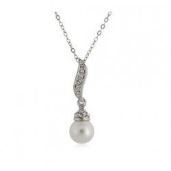 Crystal angel wing with pearl - necklaceNecklaces