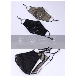 Fashionable cotton face/mouth mask with sequins - anti-pollution - breathable - protectionMouth masks