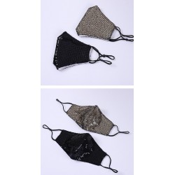Fashionable cotton face/mouth mask with sequins - anti-pollution - breathable - protectionMouth masks