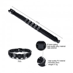 Braided leather bracelet - stainless steel charms - custom made namesBracelets