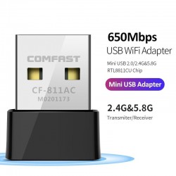 CF-811AC 650Mbs - 2.4G & 5G - dual band - portable wireless usb Wifi adapter - high speedNetwork