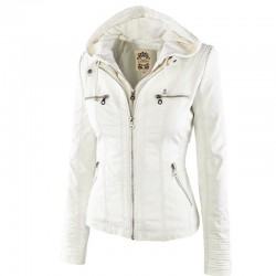 Winter leather jacket - removable inner lining with hood - waterproof - plus sizeJackets