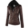 Winter leather jacket - removable inner lining with hood - waterproof - plus sizeJackets