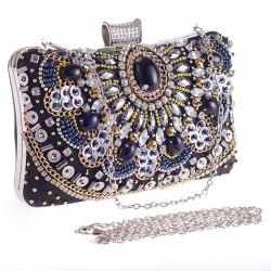 Diamond crystal purse - with chain - ladies - evening bagsBags