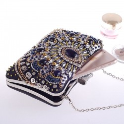 Diamond crystal purse - with chain - ladies - evening bagsBags