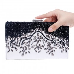 Crystal rhinestone purse - rectangle - black - ladiesBags