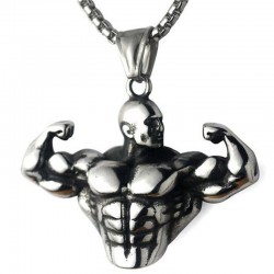 Strong muscle men - necklace - stainless steel - pendantNecklaces