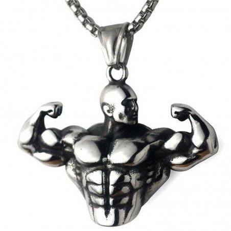 Strong muscle men - necklace - stainless steel - pendantNecklaces