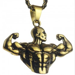 Strong muscle men - necklace - stainless steel - pendantNecklaces