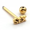 Tongue piercing - sex - silver/gold - stainless steelEarrings