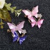 Double butterflies - crystal elegant broochBrooches