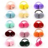 12 - 14 pieces - elastic - kids hair band with double fur ballKids