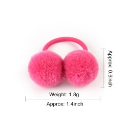 12 - 14 pieces - elastic - kids hair band with double fur ballKids