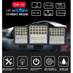 LED bar - spot light lamp for off-road cars - tractors - SUV - trucks - 72W - 126W / 12V - 24VLED light bar