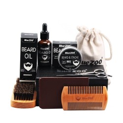 Oil - wax - comb - scissors - beard grooming set - 7 piecesBeard