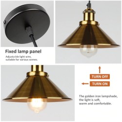 Vintage wall light - long hanging lamp - gold - blackWall lights