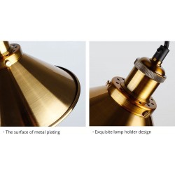 Vintage wall light - long hanging lamp - gold - blackWall lights