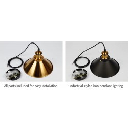 Vintage wall light - long hanging lamp - gold - blackWall lights