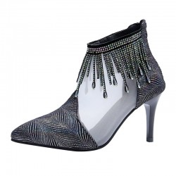 Sexy pumps - stiletto - black - silver - womanHigh heels