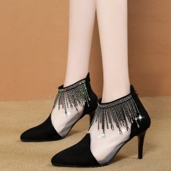 Sexy pumps - stiletto - black - silver - womanHigh heels