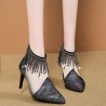 Sexy pumps - stiletto - black - silver - womanHigh heels