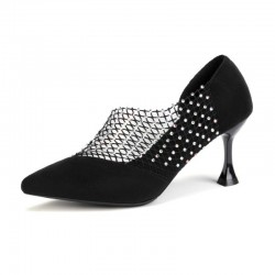 Crystal pointed pumps - blackHigh heels
