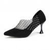 Crystal pointed pumps - blackHigh heels