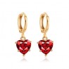 Golden necklace & earrings set with red heartNecklaces