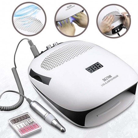 3 in 1 - Nail dust vacuum cleaner - UV lamp - nail drillNail dryers