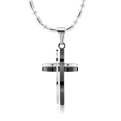 Unique cross necklace - gold - black - unisexNecklaces
