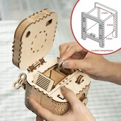 Creative DIY - 3D treasure box - wooden puzzle - assembly kit - 123 piecesConstruction
