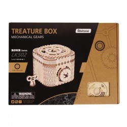 Creative DIY - 3D treasure box - wooden puzzle - assembly kit - 123 piecesConstruction