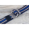 Fashionable canvas belt with double alloy buckle - stripedBelts