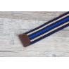 Fashionable canvas belt with double alloy buckle - stripedBelts